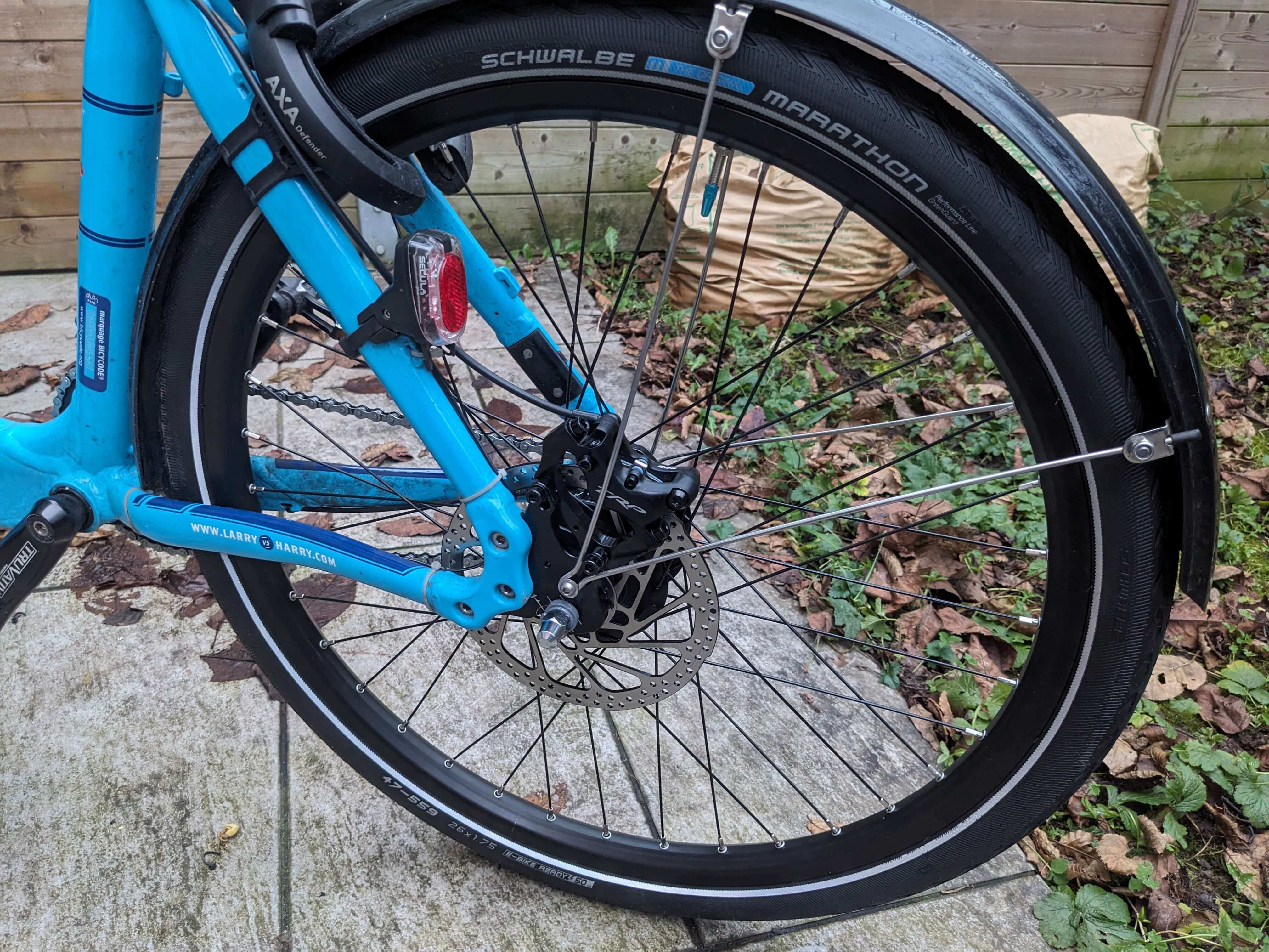 Vue d’ensemble de la nouvelle roue installée sur mon Bullitt.